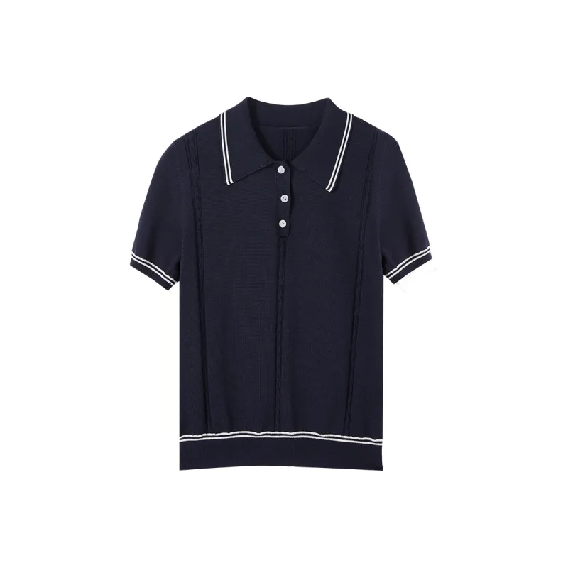 XIANGYING T Shirt Women's Navy Blue-0