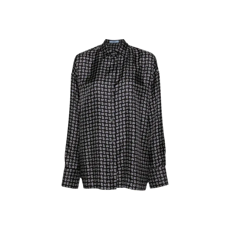 PRADA Printed Twill Silk Shirt-0