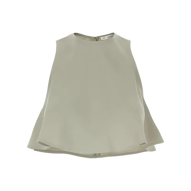 AMIPARIS Cropped Sleeveless Flared Top-0