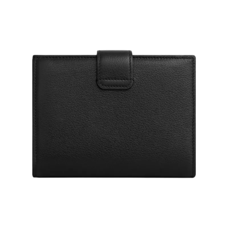 CELINE Calfskin Wallet Medium Size Women's Black-2