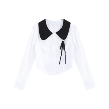 SNZX Shirts Women's White With Bow Tie