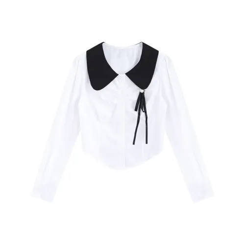 SNZX Shirts Women's White With Bow Tie
