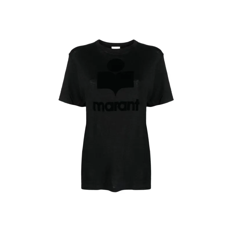 Marant ÉTOILE Zewel Flocked Linen T shirt-0