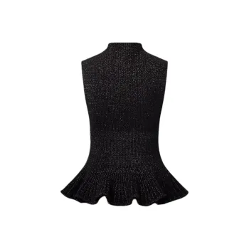 LOUIS VUITTON Flared Hem Ribbed Knit Top