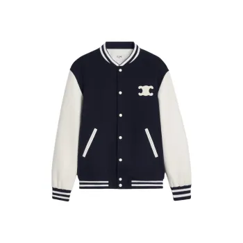 CELINE Teddy Varsity Jacket In Textured Wool
