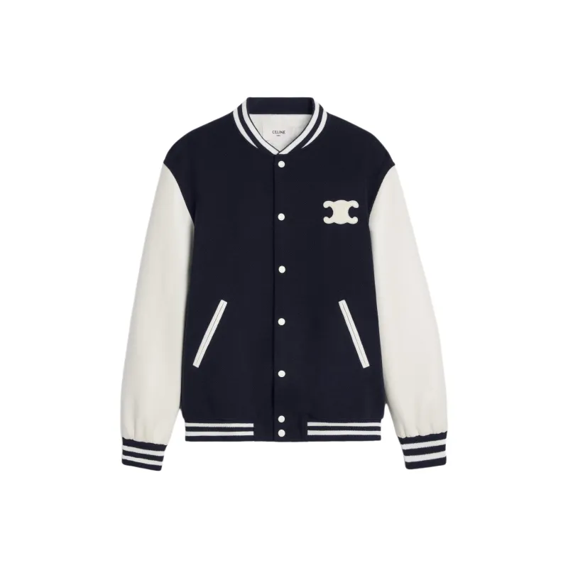 CELINE Teddy Varsity Jacket In Textured Wool-0