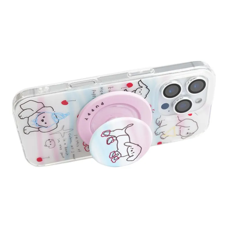 Sopi Acrylic Material Blue Pink Maltese Phone Cases Compatible With IPhone 16/15 Pro Max/Apple 13/14 Pro/Max-3