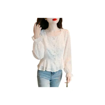 Oudifu Shirts Women's Apricot