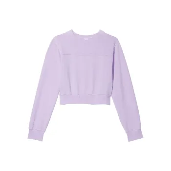 Victoria's Secret PINK Ivy Fleece Yoke Seam Crew Sweatshirt/Pastel Lilac Sweatshirt Women's Light Purple