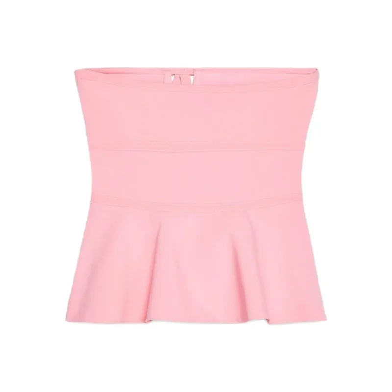 ZARA Strapless Top Women's Rose Red-1