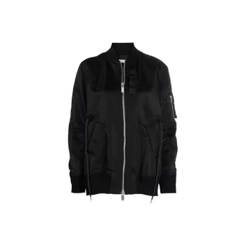 Sacai Pleated hem Zip up Bomber Jacket