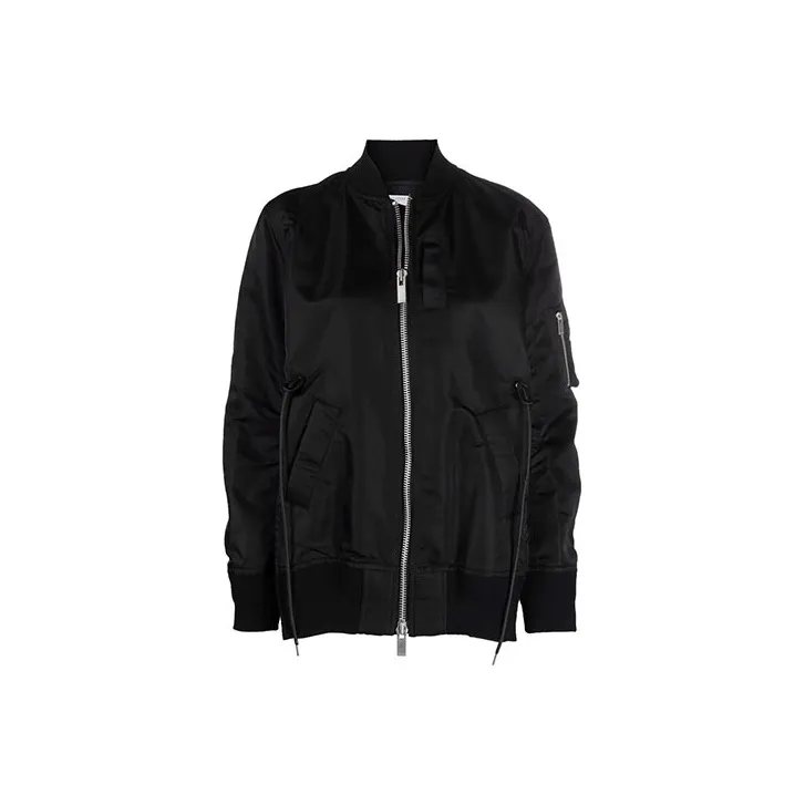 Sacai Pleated hem Zip up Bomber Jacket-0