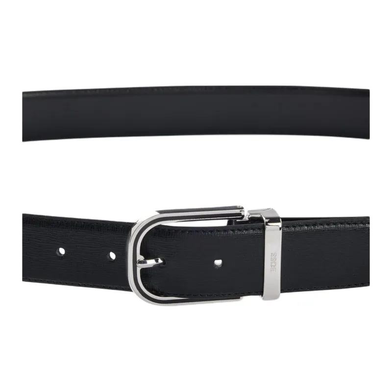 HUGO BOSS Leather, Split Cow Leather Belts Unisex Black 3.5CM-1