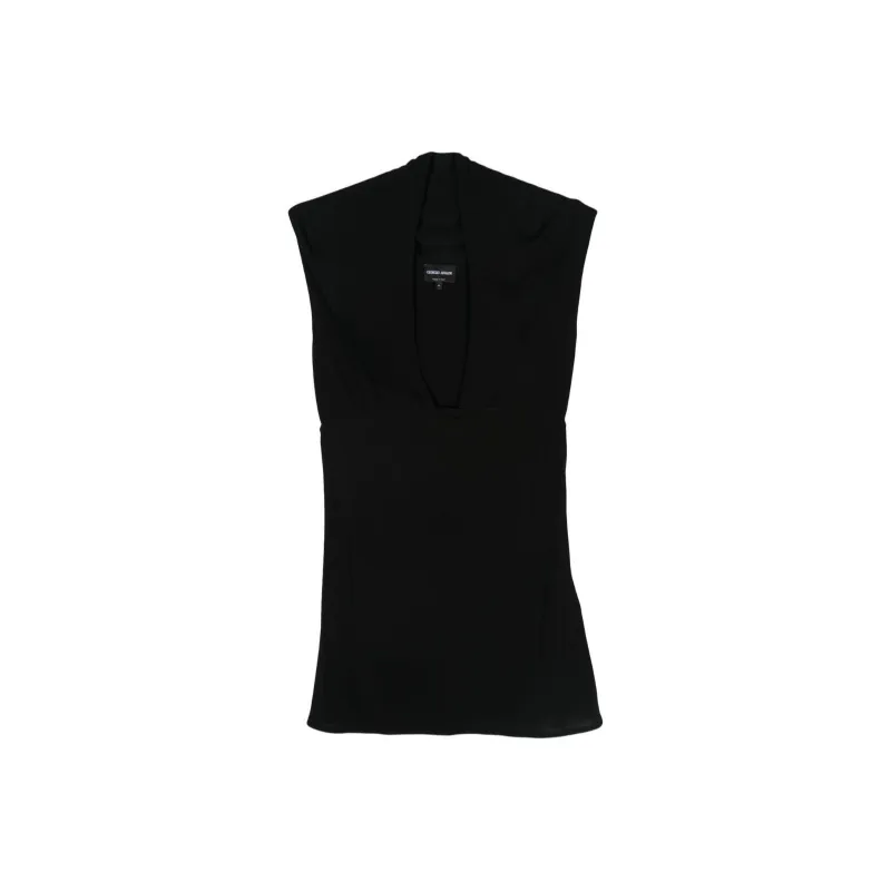 GIORGIO ARMANI Asv Crêpe Viscose Jersey Short sleeved Top-0