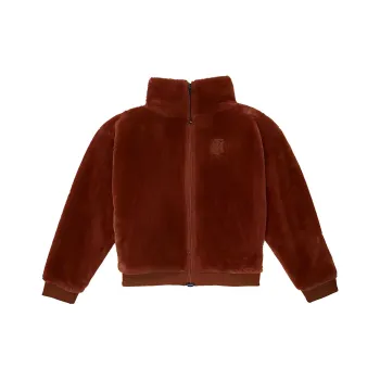 Tommy Hilfiger Faux Fur Hoodie Tops Jackets Coats Women's Red Brown