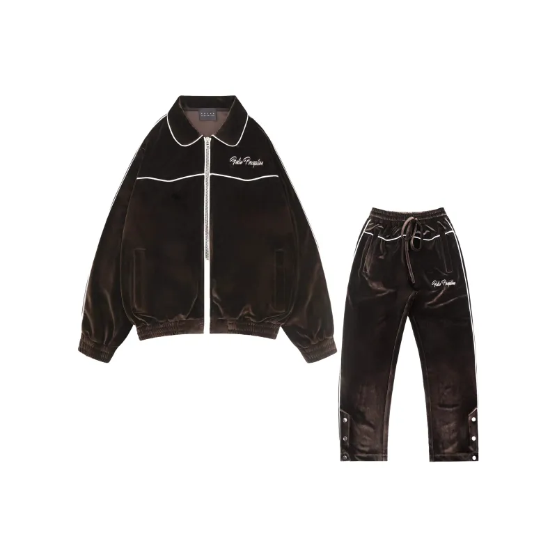 False Perception Sweatshirt Set Unisex Brown-0
