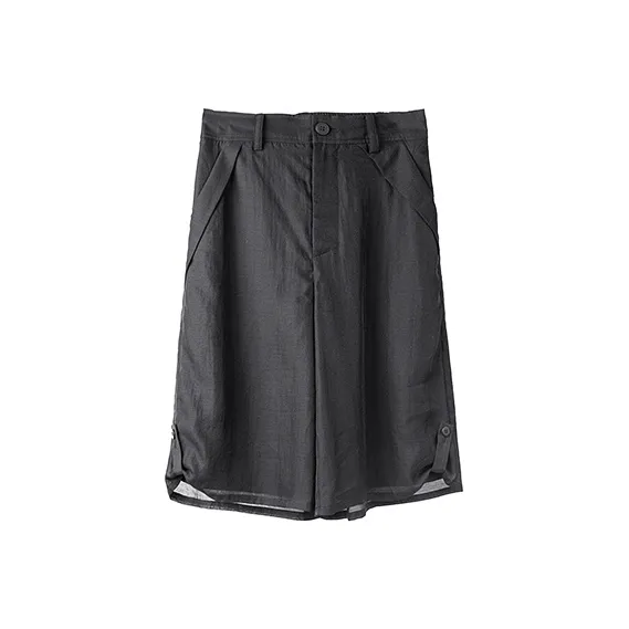 HUANXIANGZHE Casual Shorts Unisex Black-0
