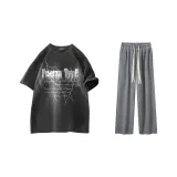 Clothing Set (Dark Gray Top+Gray Pants)