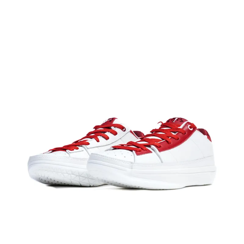 Serious Player Only Low Top Basketball Shoes Unisex White Red-1