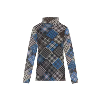 GANNI Checkered Roll-neck T-shirt