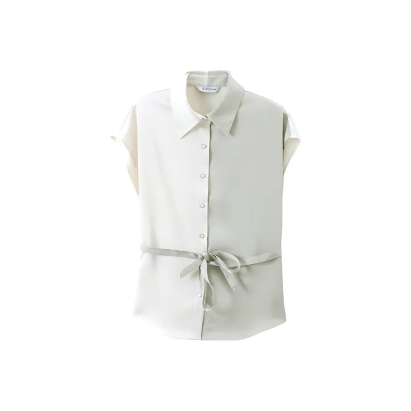 IHIMI Shirt Women's Pea Green & White-0