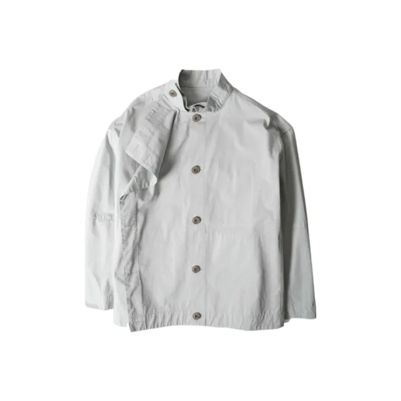 Lemaire Asymmetrical Blouson 'Cold Dye Cloud Grey'-0