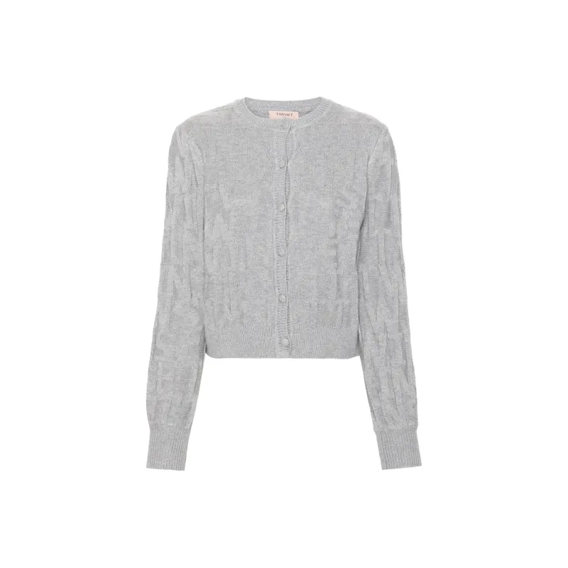 Twinset Logo brooch Cardigan-0