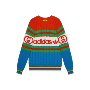 GUCCI X Adidas Wool Sweater Blue/Orange