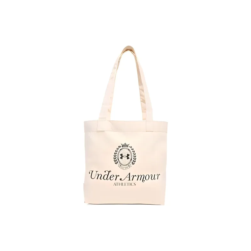 Under Armour Cotton Tote Bag, Shopping Bag, Handbag, Shoulder Bag Women's Beige & Black-0