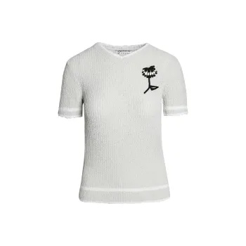 Maison Margiela Flower Detailed Knitted Top
