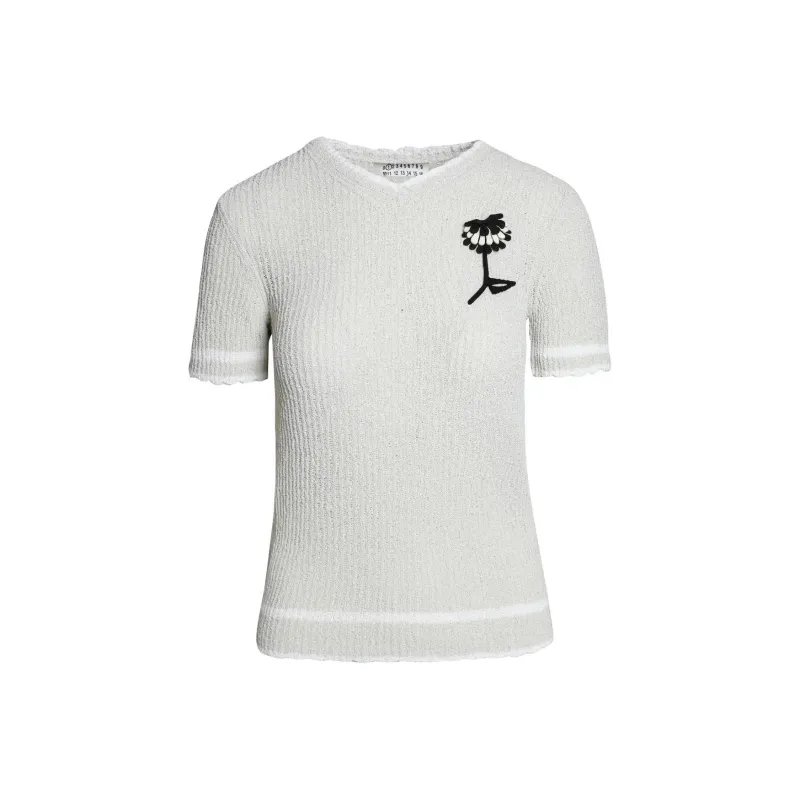 Maison Margiela Flower Detailed Knitted Top-0