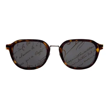 BERLUTI Acetate Metal Irregular Shape Sunglasses Unisex Tortoiseshell