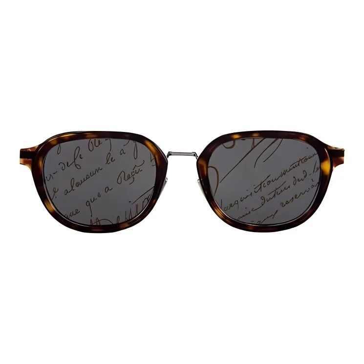 BERLUTI Acetate Metal Irregular Shape Sunglasses Unisex Tortoiseshell-0