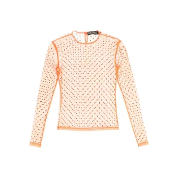 SIEDRÉS Crystal embellisment Sheer Blouse