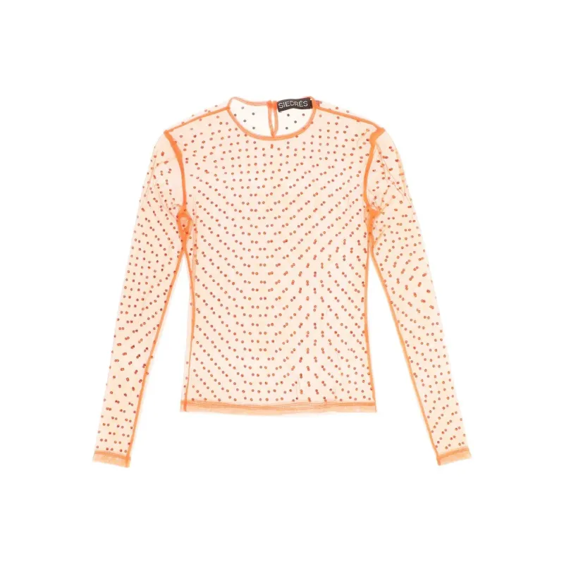 Siedres Crystal embellisment Sheer Blouse-0