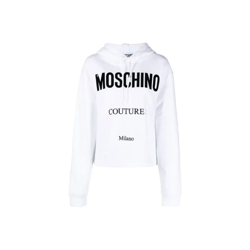 MOSCHINO Logo print Cropped Hoodie-0