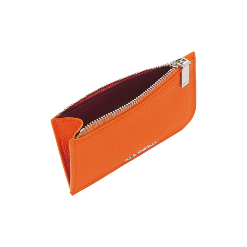 Alexander McQueen Grain Calfskin Card Holder Women's Orange-2