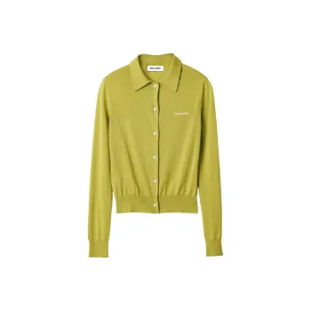 MIU MIU Cashmere Silk Cardigan 'Pistacchio'