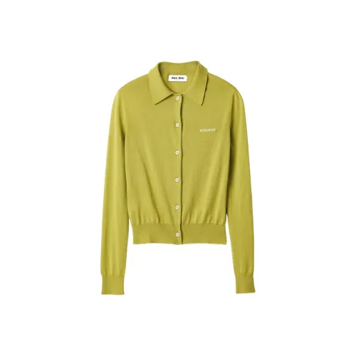 MIU MIU Cashmere Silk Cardigan 'Pistacchio'