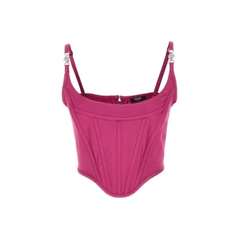 VERSACE Medusa Motif Squared Neck Corset Top