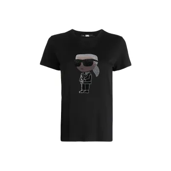 KARL LAGERFELD / Karl Lagerfeld Jeans Ikon Rhinestone embellished T shirt