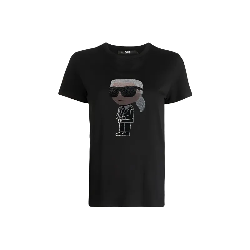 KARL LAGERFELD / Karl Lagerfeld Jeans Ikon Rhinestone embellished T shirt-0