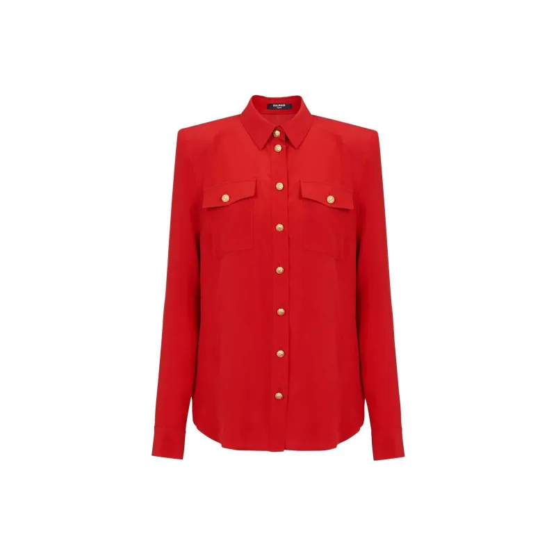 BALMAIN Shirts Women's Red-0
