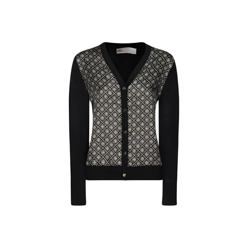 TORY BURCH Logo Detailed V Neck Cardigan-0