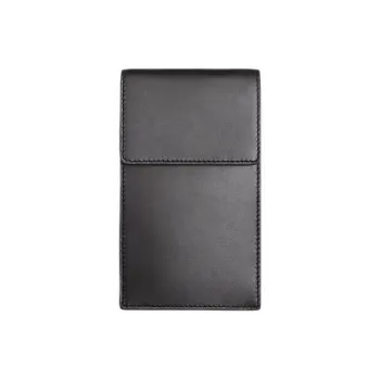 ZARA Cow Leather Wallet Card Holder Cell Phone Pouch Men's Black