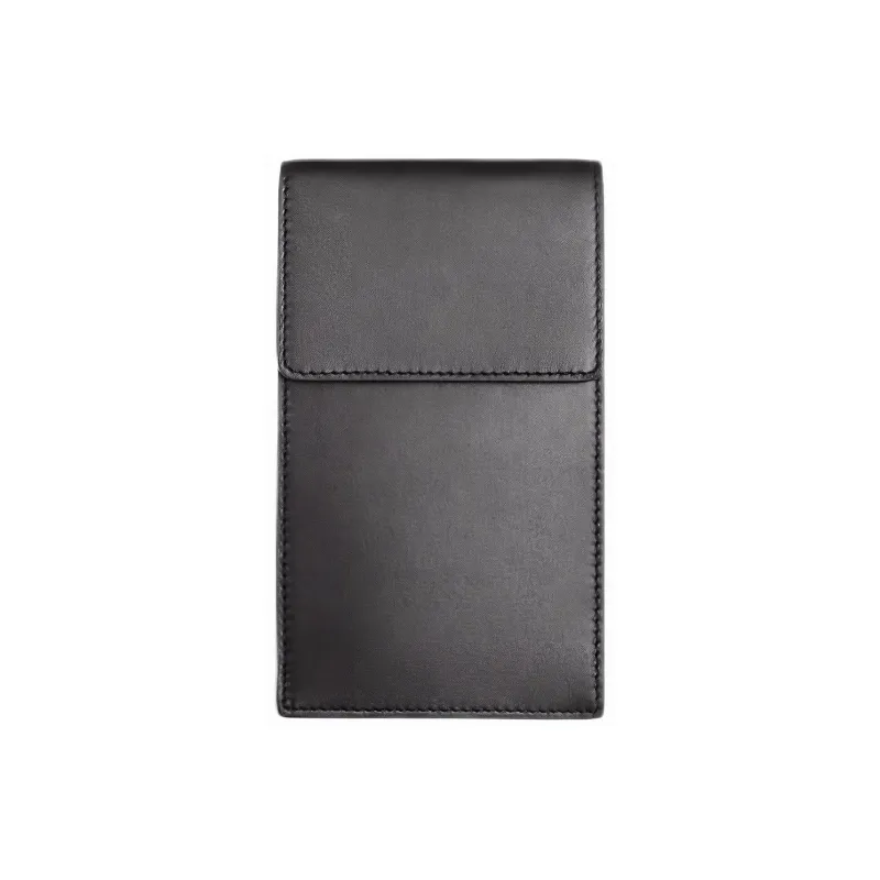 ZARA Cow Leather Wallet Card Holder Cell Phone Pouch Men's Black-0