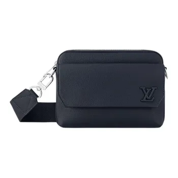 LOUIS VUITTON Fastline Grain Leather Messenger Bag, Crossbody Bag, Shoulder Bag Men's Marine Blue