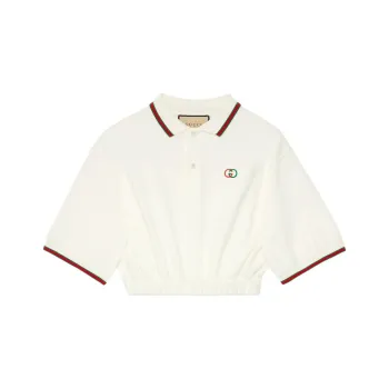 GUCCI Embroidered logo Short sleeved Polo Shirt