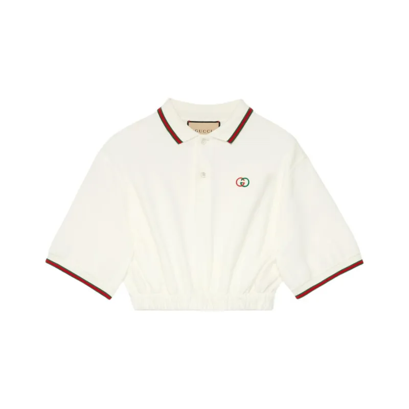 GUCCI Embroidered logo Short sleeved Polo Shirt-0