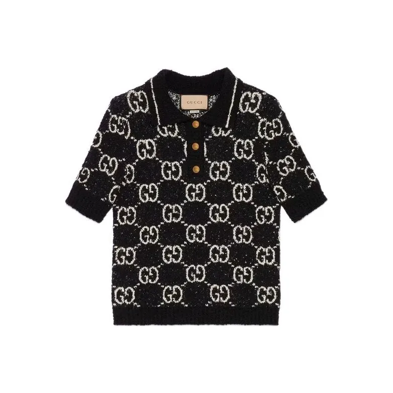 GUCCI GG print Cotton Polo Top-0
